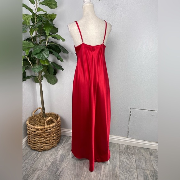 Victoria's Secret Vintage Gold Label Red Lace Slip Dress - Picture 3 of 8